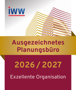 IWW Siegel Ausgezeichnetes Planungsbüro 2026/2027 – Exzellente Organisation